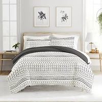 Casual Comfort Etched Gate Pattern Oversized Reversible Duvet Cover Set
