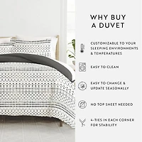 Casual Comfort Etched Gate Pattern Oversized Reversible Duvet Cover Set