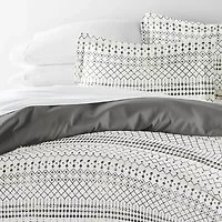 Casual Comfort Etched Gate Pattern Oversized Reversible Duvet Cover Set