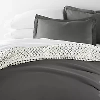 Casual Comfort Etched Gate Pattern Oversized Reversible Duvet Cover Set