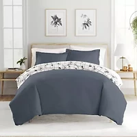 Casual Comfort Flower Field Pattern Oversized Reversible Duvet Cover Set