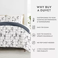Casual Comfort Flower Field Pattern Oversized Reversible Duvet Cover Set