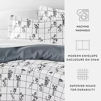 Casual Comfort Flower Field Pattern Oversized Reversible Duvet Cover Set