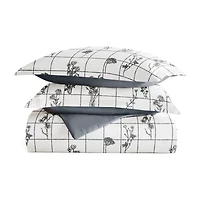 Casual Comfort Flower Field Pattern Oversized Reversible Duvet Cover Set