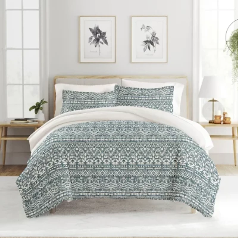 Casual Comfort Modern Rustic Pattern Oversized Reversible Duvet Cover Set