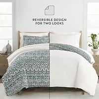 Casual Comfort Modern Rustic Pattern Oversized Reversible Duvet Cover Set