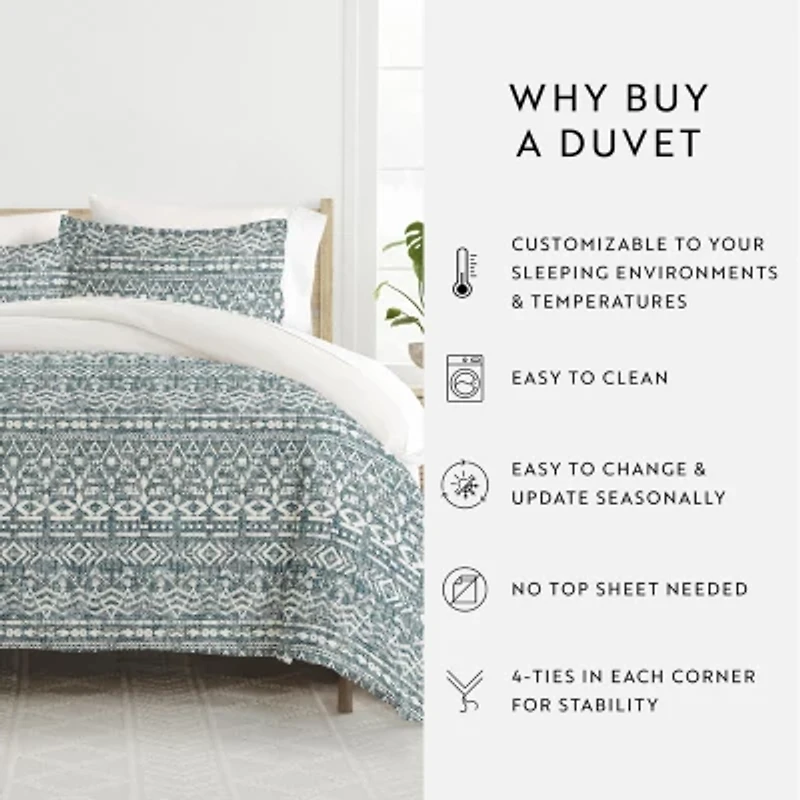 Casual Comfort Modern Rustic Pattern Oversized Reversible Duvet Cover Set