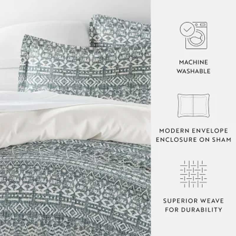 Casual Comfort Modern Rustic Pattern Oversized Reversible Duvet Cover Set