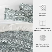 Casual Comfort Modern Rustic Pattern Oversized Reversible Duvet Cover Set