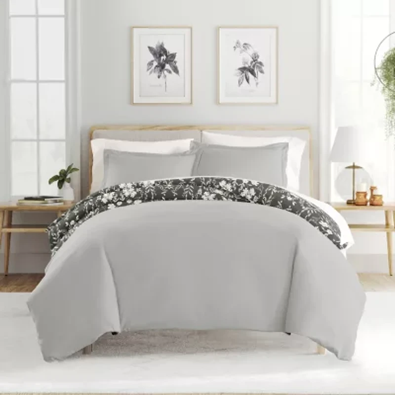 Casual Comfort Secret Garden Pattern Oversized Reversible Duvet Cover Set