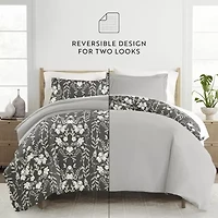 Casual Comfort Secret Garden Pattern Oversized Reversible Duvet Cover Set