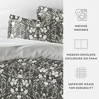 Casual Comfort Secret Garden Pattern Oversized Reversible Duvet Cover Set