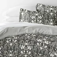 Casual Comfort Secret Garden Pattern Oversized Reversible Duvet Cover Set