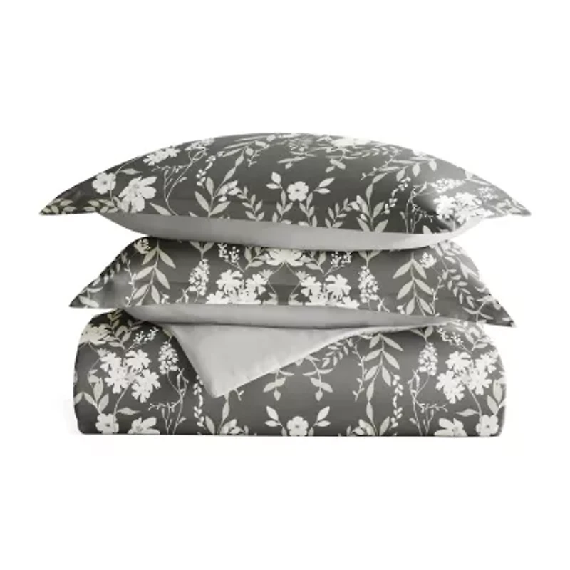 Casual Comfort Secret Garden Pattern Oversized Reversible Duvet Cover Set