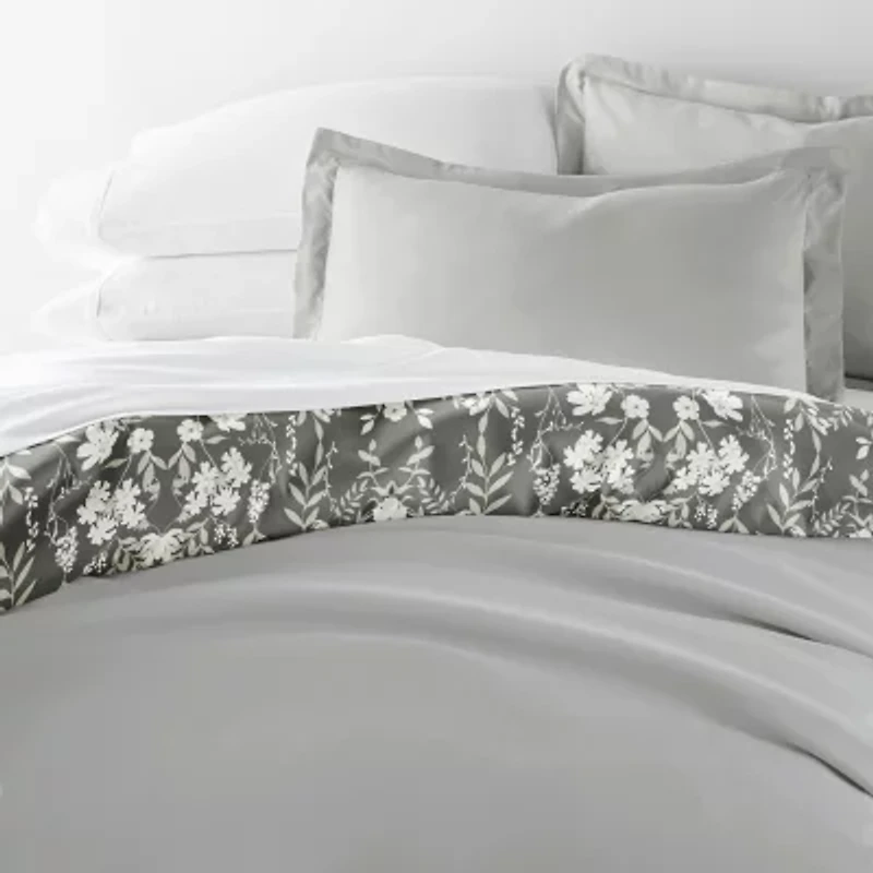 Casual Comfort Secret Garden Pattern Oversized Reversible Duvet Cover Set