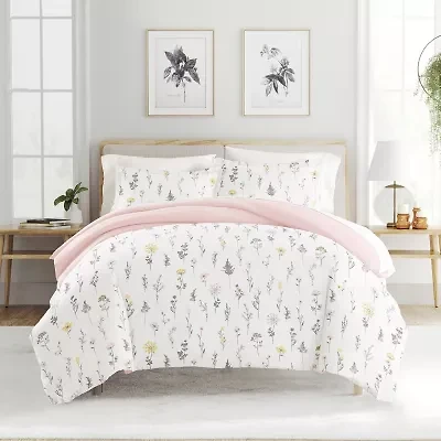 Casual Comfort Wild Flower Pattern Oversized Reversible Duvet Cover Set