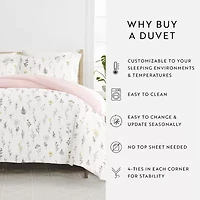 Casual Comfort Wild Flower Pattern Oversized Reversible Duvet Cover Set