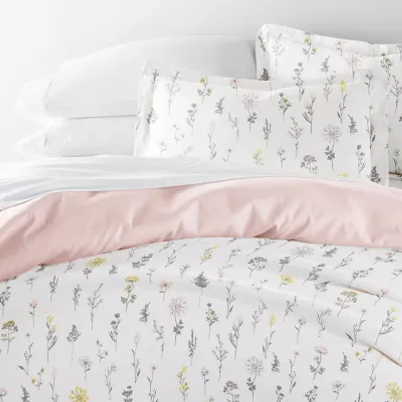 Casual Comfort Wild Flower Pattern Oversized Reversible Duvet Cover Set