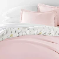 Casual Comfort Wild Flower Pattern Oversized Reversible Duvet Cover Set