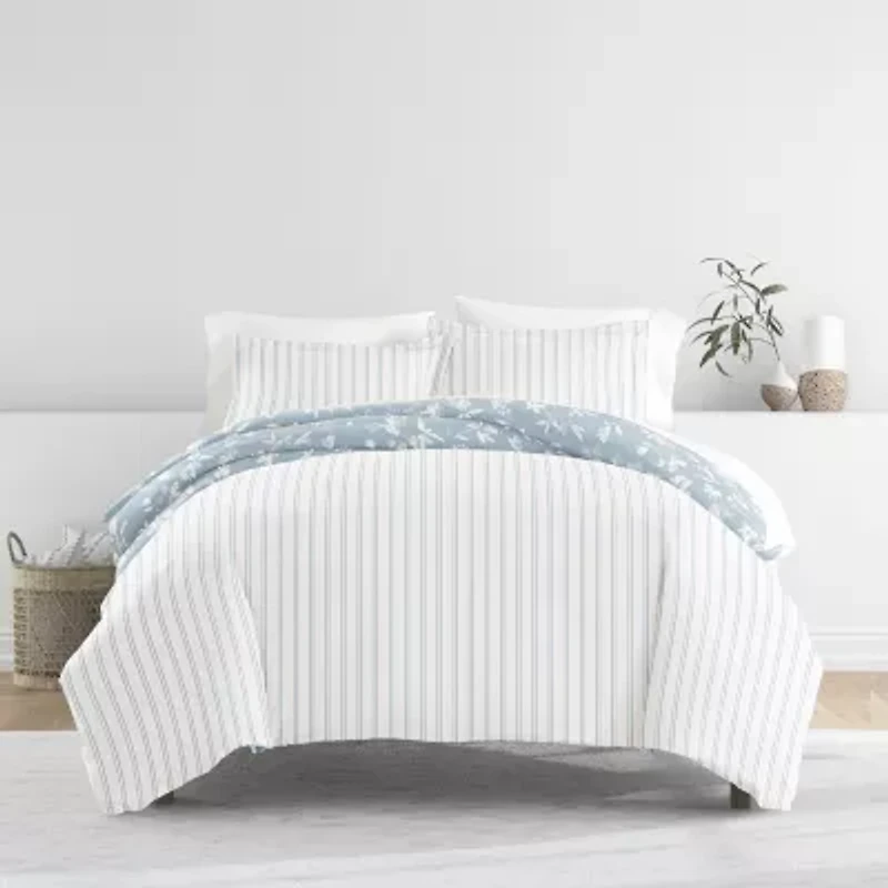 Casual Comfort Country Home Pattern Oversized Reversible Duvet Cover Set