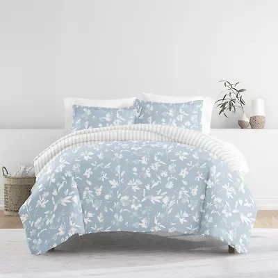 Casual Comfort Country Home Pattern Oversized Reversible Duvet Cover Set