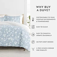 Casual Comfort Country Home Pattern Oversized Reversible Duvet Cover Set