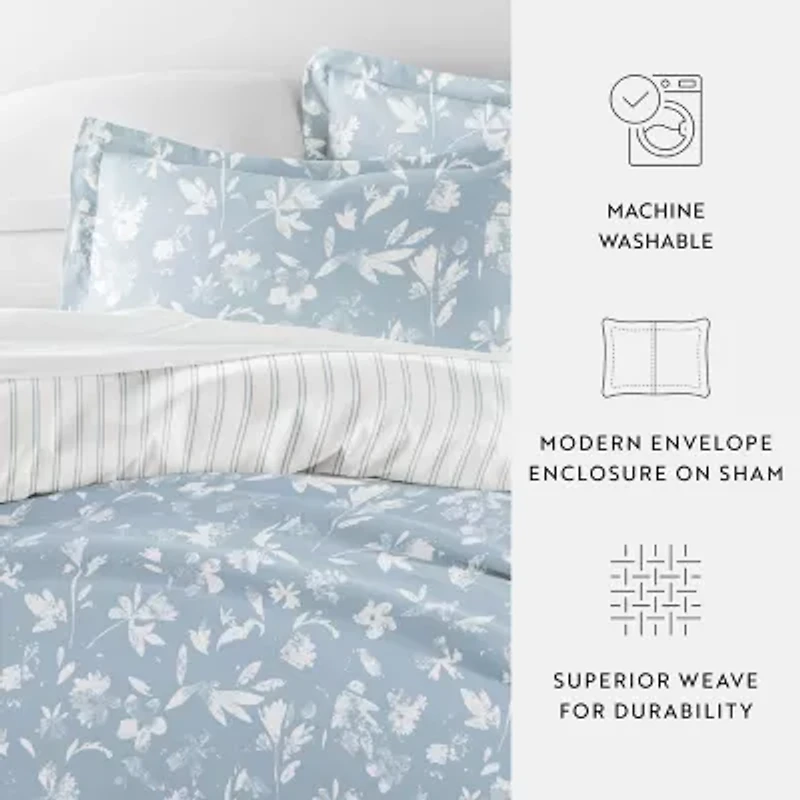 Casual Comfort Country Home Pattern Oversized Reversible Duvet Cover Set