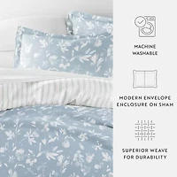 Casual Comfort Country Home Pattern Oversized Reversible Duvet Cover Set