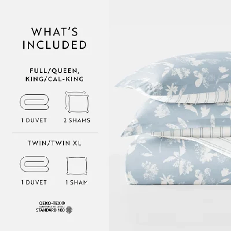 Casual Comfort Country Home Pattern Oversized Reversible Duvet Cover Set