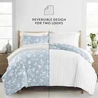 Casual Comfort Country Home Pattern Oversized Reversible Duvet Cover Set