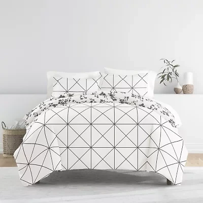 Casual Comfort Edgy Flowers Pattern Oversized Reversible Duvet Cover Set