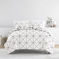 Casual Comfort Edgy Flowers Pattern Oversized Reversible Duvet Cover Set