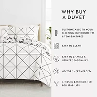 Casual Comfort Edgy Flowers Pattern Oversized Reversible Duvet Cover Set
