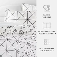 Casual Comfort Edgy Flowers Pattern Oversized Reversible Duvet Cover Set