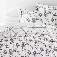 Casual Comfort Edgy Flowers Pattern Oversized Reversible Duvet Cover Set