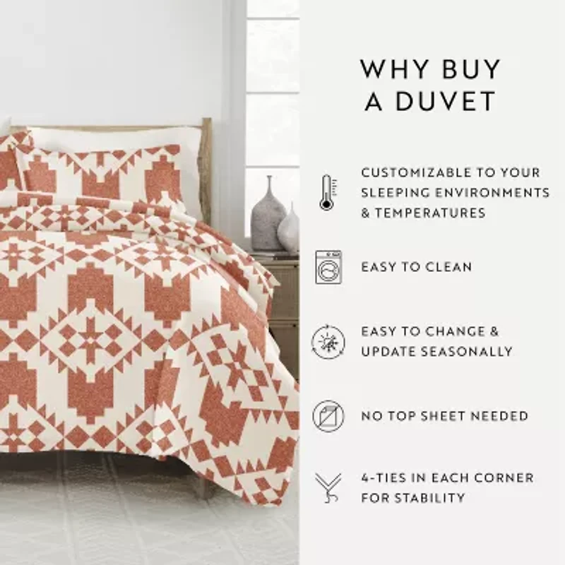Casual Comfort Adobe Diamond Patterned Duvet Cover Set