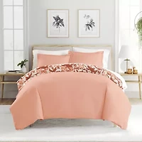 Casual Comfort Boho Flower Patterned Reversible Duvet Cover Set