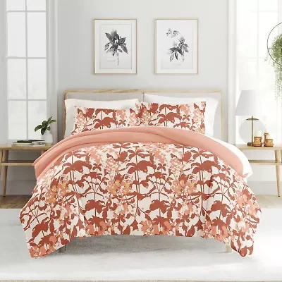 Casual Comfort Boho Flower Patterned Reversible Duvet Cover Set