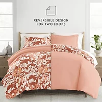 Casual Comfort Boho Flower Patterned Reversible Duvet Cover Set
