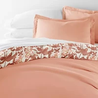 Casual Comfort Boho Flower Patterned Reversible Duvet Cover Set