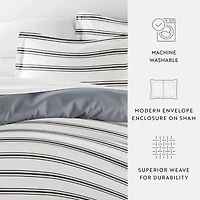 Casual Comfort Desert Stripe Patterned Reversible Duvet Cover Set