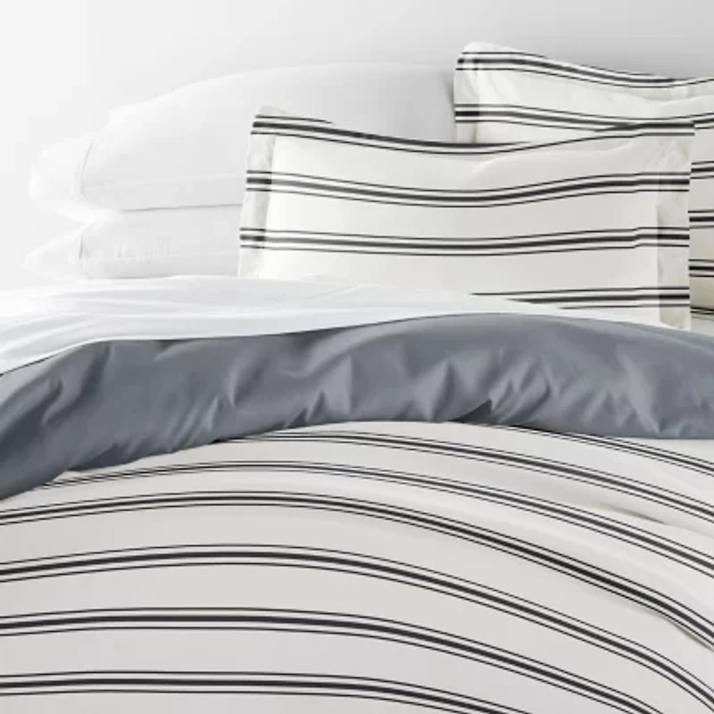 Casual Comfort Desert Stripe Patterned Reversible Duvet Cover Set