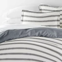 Casual Comfort Desert Stripe Patterned Reversible Duvet Cover Set