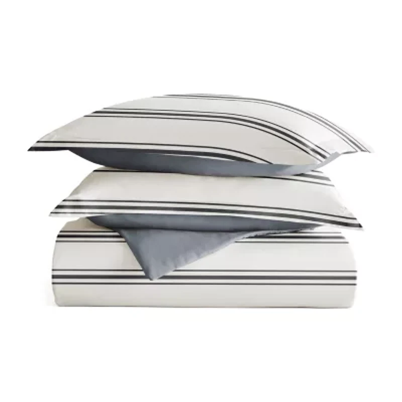 Casual Comfort Desert Stripe Patterned Reversible Duvet Cover Set