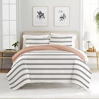 Casual Comfort Desert Stripe Patterned Reversible Duvet Cover Set