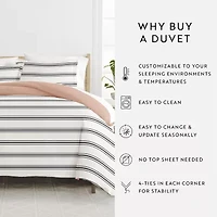 Casual Comfort Desert Stripe Patterned Reversible Duvet Cover Set