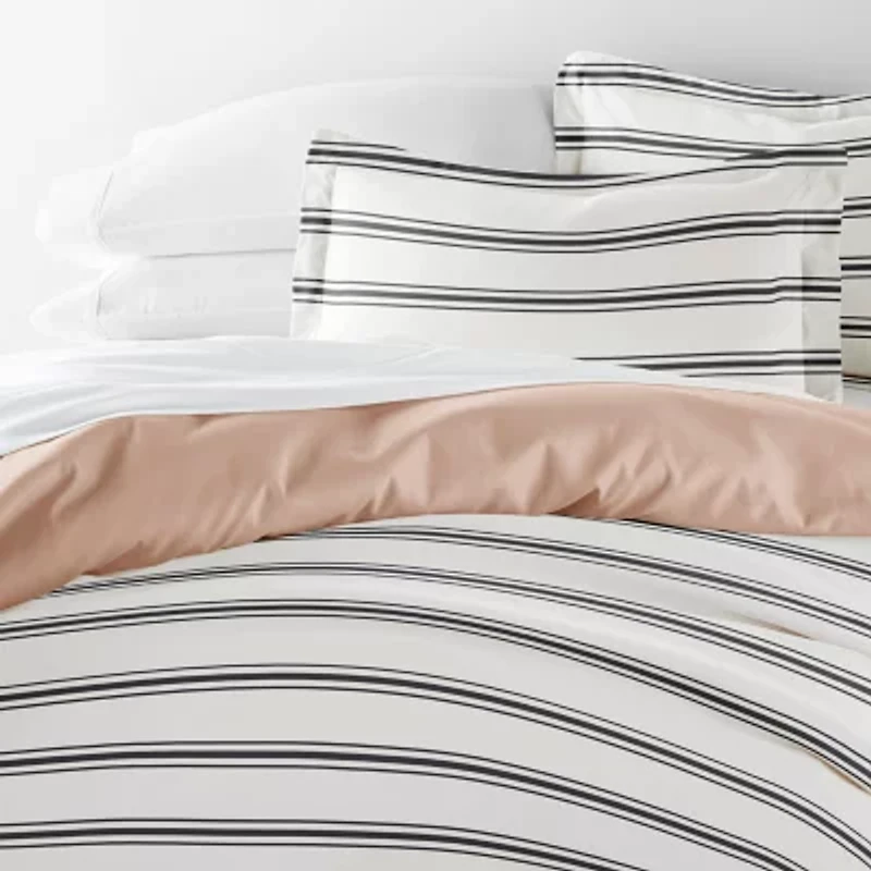 Casual Comfort Desert Stripe Patterned Reversible Duvet Cover Set