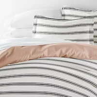 Casual Comfort Desert Stripe Patterned Reversible Duvet Cover Set