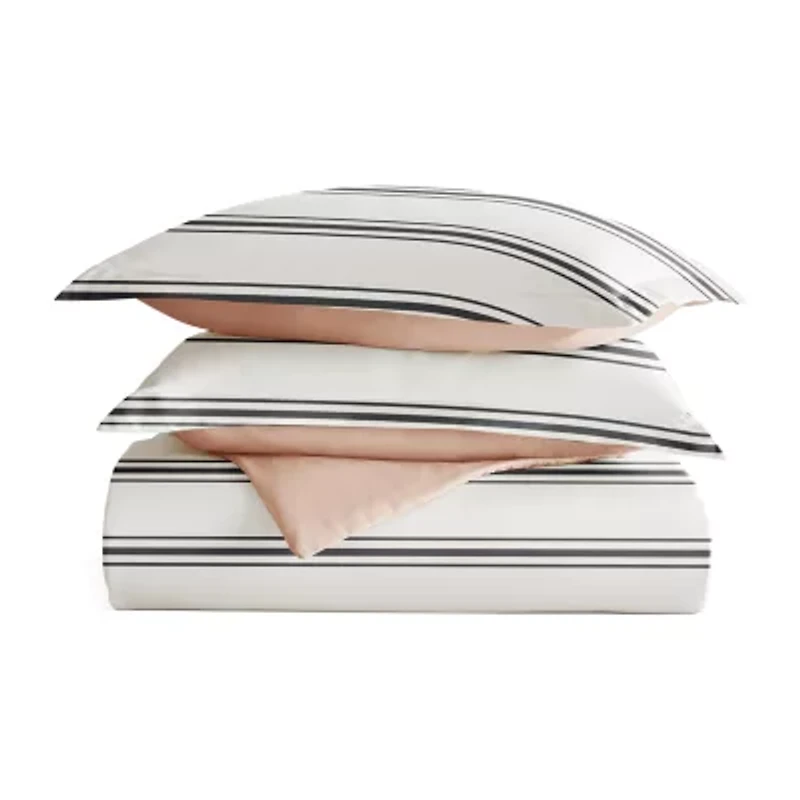 Casual Comfort Desert Stripe Patterned Reversible Duvet Cover Set