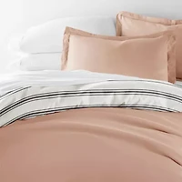 Casual Comfort Desert Stripe Patterned Reversible Duvet Cover Set